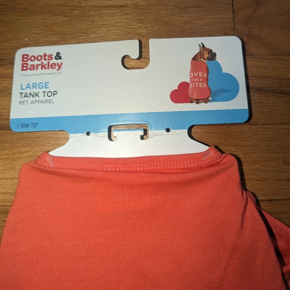 $5 Coral LARGE DOG LOVER not a BITER Tank Top Pet Apparel Boots & Barkley